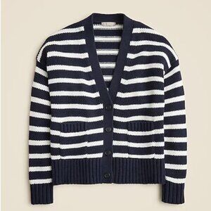 J. Crew Heritage cotton relaxed cardigan in stripe